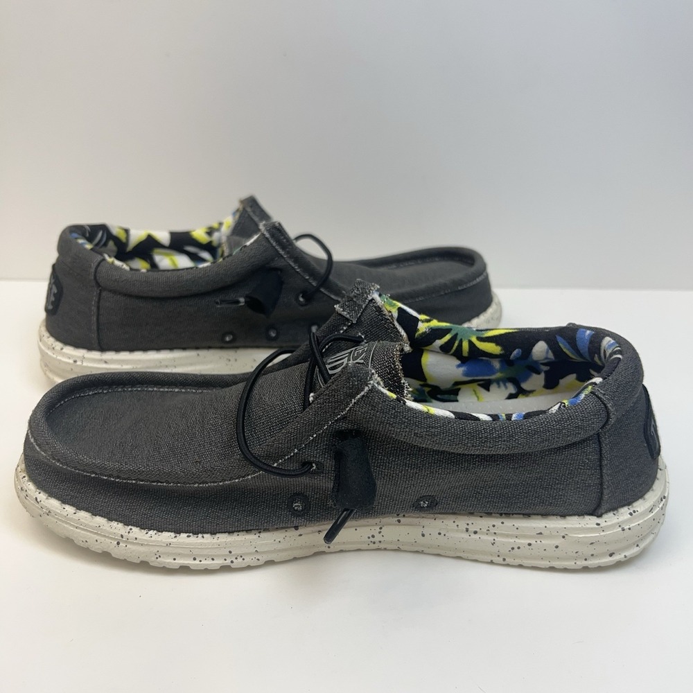 HEY DUDE Wally Stretch Canvas Slip On Shoes Casual Comfort Men's 7/W9 Black - Picture 9 of 10